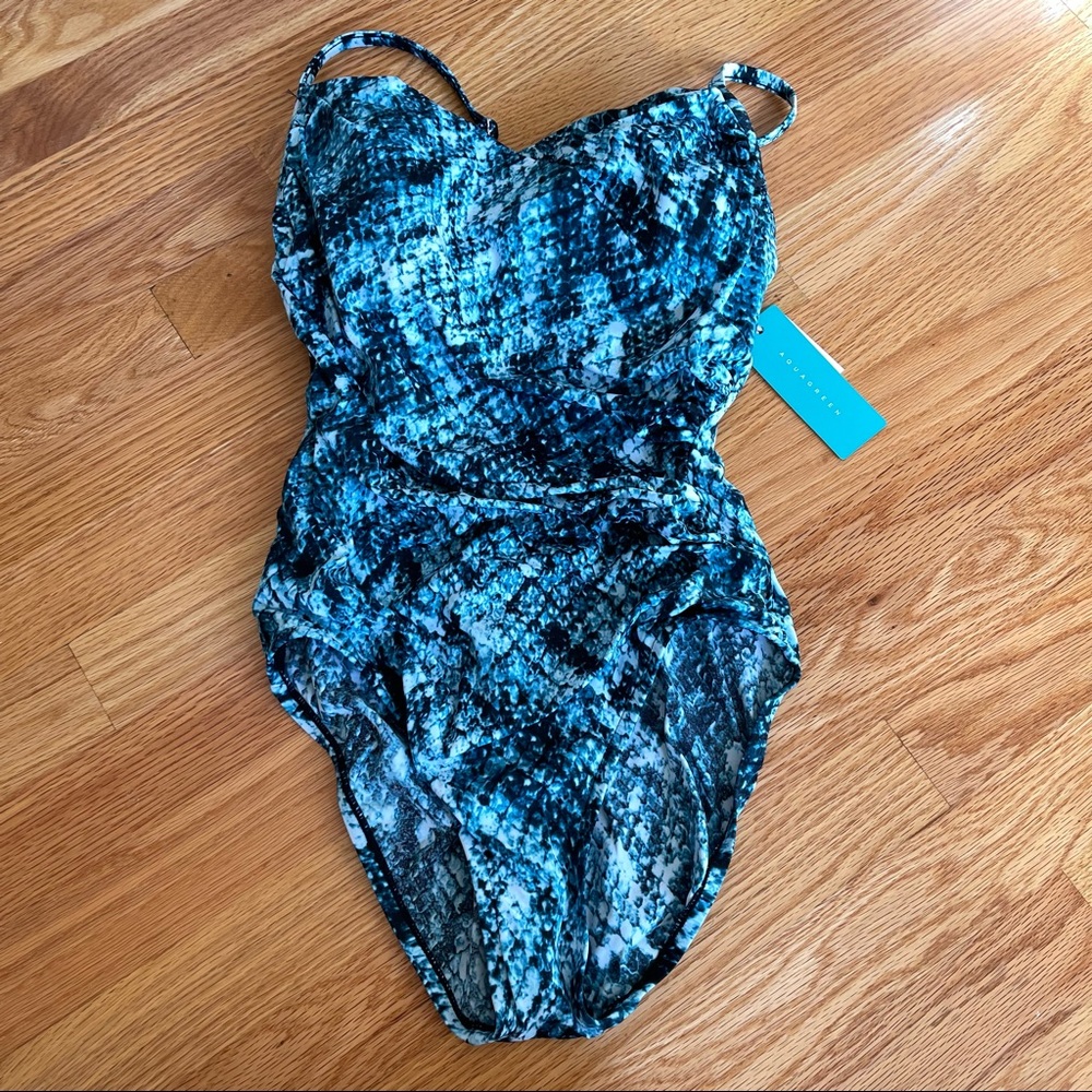 Aqua Green One Piece Swimsuit NWT - Picture 1 of 10
